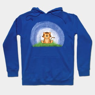 Cute Tiger Cub on Grass Hoodie